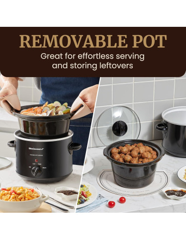 Cocina Lenta Eléctrica Elite Gourmet MST-350B 3L Negra