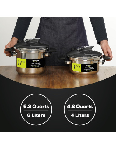Olla a Presión Universal 4.2L Acero Inoxidable con Tapa Vidrio