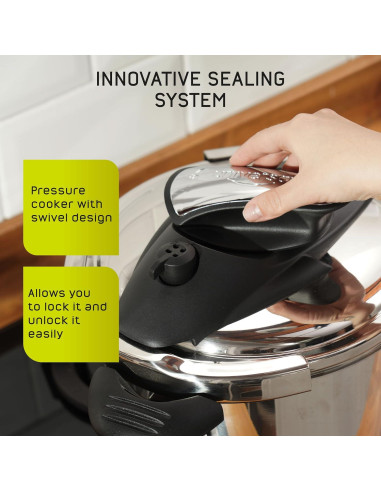 Olla a Presión Universal 4.2L Acero Inoxidable con Tapa Vidrio