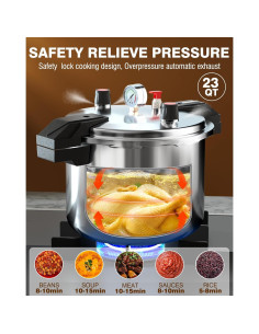 Olla a presión Wantjoin 21.5L con control de presión y manómetro 2