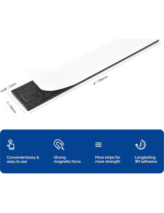 Tiras Magnéticas Rammos Adhesivas Paquete de 3 - 15.24x2.54 cm 2