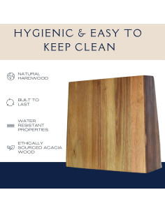 Soporte Magnético para Cuchillos BAASK de Madera Acacia 8 Cuchillos 2