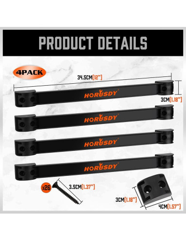 Soporte Magnético para Herramientas HORUSDY 30.48 cm - Paquete de 4