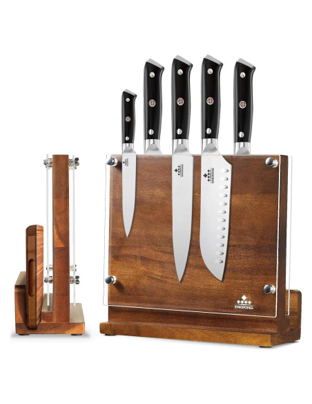 Bloque Magnético para Cuchillos ENOKING de Madera de Acacia