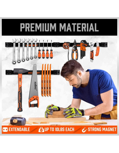 Soporte Magnético para Herramientas HORUSDY 30.48 cm - Paquete de 4