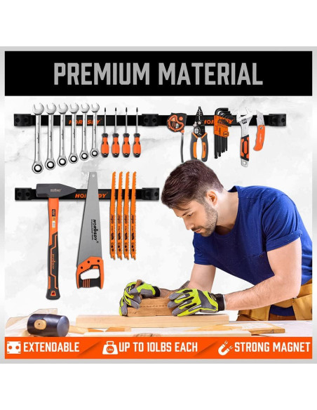 Soporte Magnético para Herramientas HORUSDY 30.48 cm - Paquete de 4