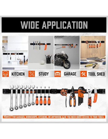 Soporte Magnético para Herramientas HORUSDY 30.48 cm - Paquete de 4