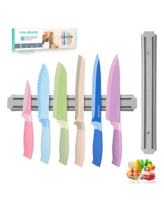 Juego de Cuchillos de Cocina HAUSHOF 6 Piezas con Soporte Magnético