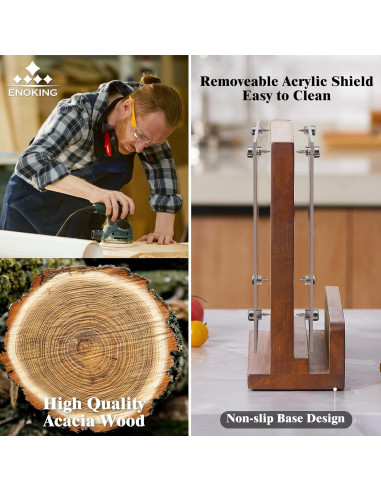 Bloque Magnético para Cuchillos ENOKING de Madera de Acacia