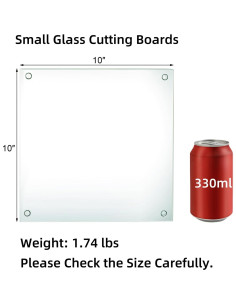 Set de 4 Tablas de Cortar Hacaroa de Vidrio Templado 25.4cm 2