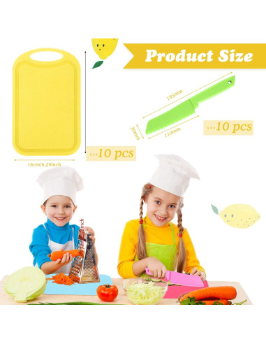 Conjunto de Cuchillos de Plástico Yinkin para Niños 20 Pcs