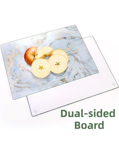 Juego de 2 Tablas de Cortar de Vidrio WRINGKIT 40.6x30.5cm Mármol