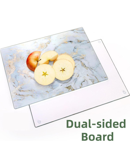 Juego de 2 Tablas de Cortar de Vidrio WRINGKIT 40.6x30.5cm Mármol