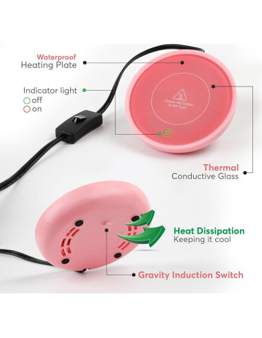 Calentador de Tazas Eléctrico Bulk Paradise 17W Rosa