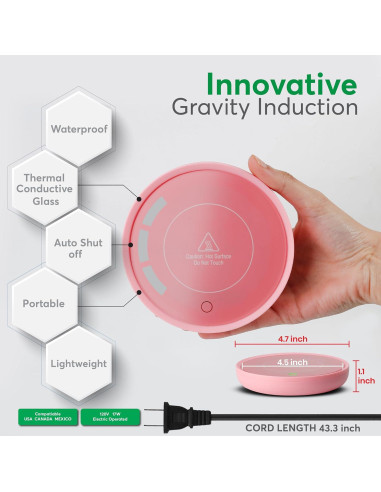 Calentador de Tazas Eléctrico Bulk Paradise 17W Rosa