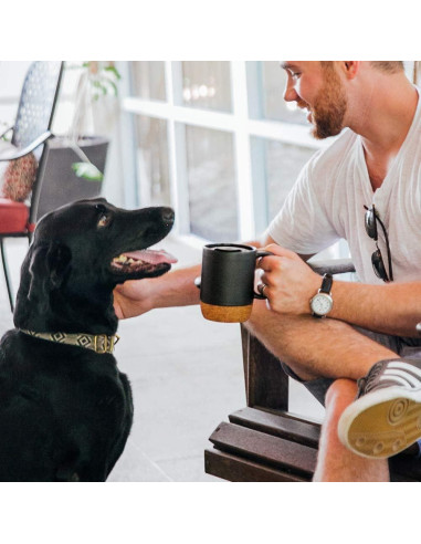 Juego de 2 Tazas de Café DOWAN 425g con Tapa y Corcho