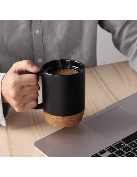 Juego de 2 Tazas de Café DOWAN 425g con Tapa y Corcho