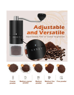 Molino de Café Manual Rsoilch con Muela Cerámica 5 Ajustes 2