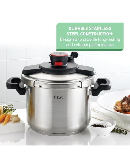 Olla a presión T-fal Clipso 6.3L acero inoxidable inducción