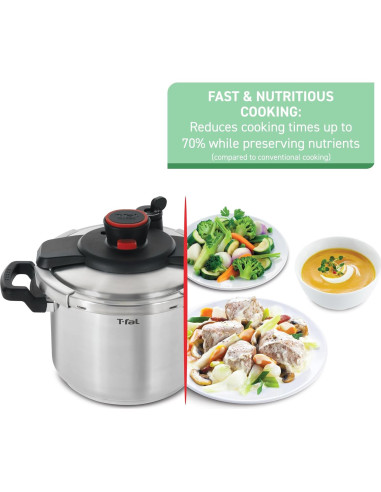 Olla a presión T-fal Clipso 6.3L acero inoxidable inducción