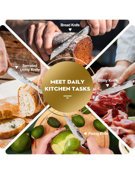 Set de Cuchillos de Chef 7 Piezas SCOLE Acero Inoxidable