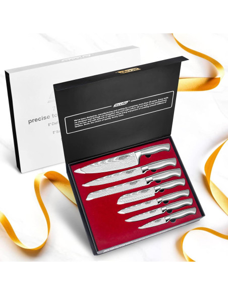 Set de Cuchillos de Chef 7 Piezas SCOLE Acero Inoxidable