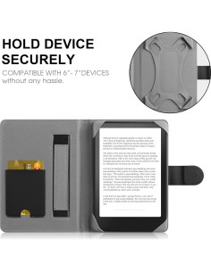 Funda Universal para eReader 6-7" HoYiXi Negra con Bolsillo 2