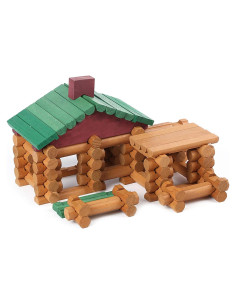 Juego de Construcción de Troncos de Madera Wondertoys 90 Piezas