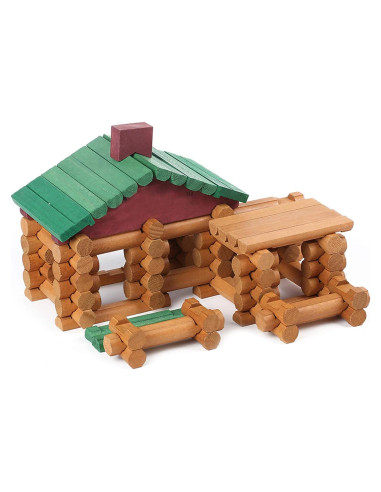 Juego de Construcción de Troncos de Madera Wondertoys 90 Piezas