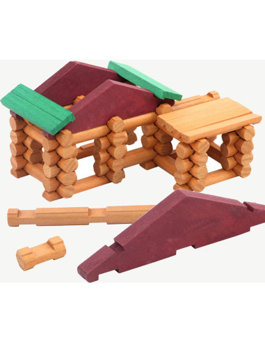 Juego de Construcción de Troncos de Madera Wondertoys 90 Piezas