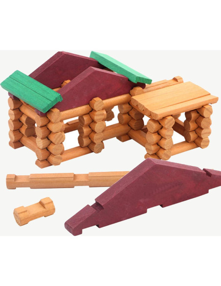 Juego de Construcción de Troncos de Madera Wondertoys 90 Piezas