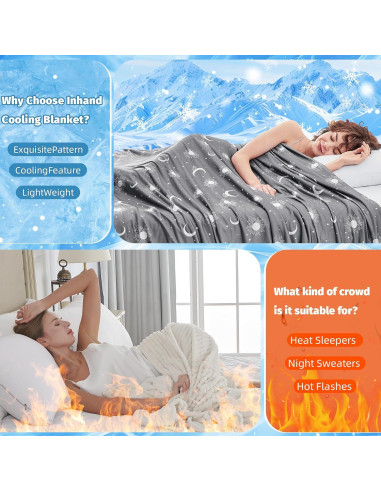 Manta Refrigerante Inhand Reina 228.6x228.6cm Gris Oscuro