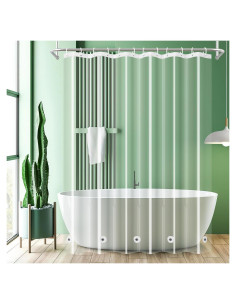 Cortina de Ducha Transparente UFRIDAY 182.88 x 190.5 cm PEVA