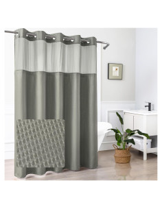 Cortina de Ducha Sra Asombrosa 180x188 cm Gris Sin Gancho