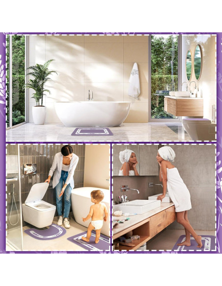 Conjunto de 6 Alfombrillas de Baño Nuanchu Lavanda Antideslizante Conjunto de 6 Alfombrillas de Baño Nuanchu Lavanda Antideslizante