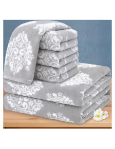 Juego de Toallas de 6 Piezas VOOVA & MOVAS - Algodón Gris