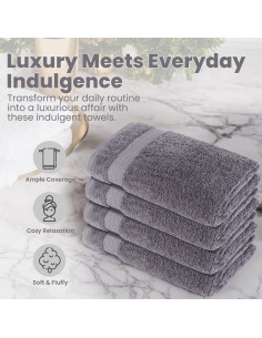 Pack de 4 Toallas de Baño Premium Organix 100% Algodón 700 GSM 2