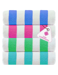 Juego de 4 Toallas de Playa CASA COPENHAGEN 76x152 cm Algodón