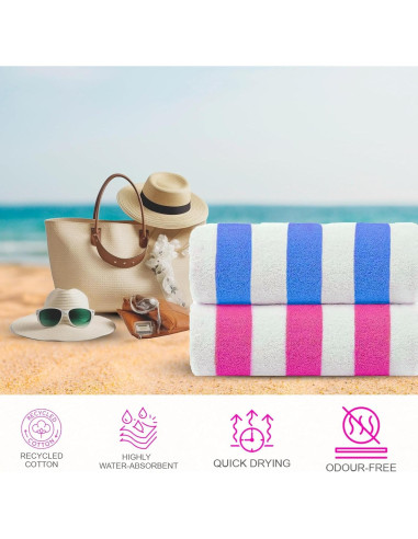 Juego de 4 Toallas de Playa CASA COPENHAGEN 76x152 cm Algodón