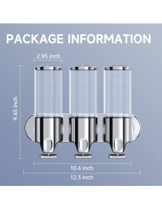 Dispensador de Ducha 3 en 1 YIAOZ Incoloro 500 ml Triple 2