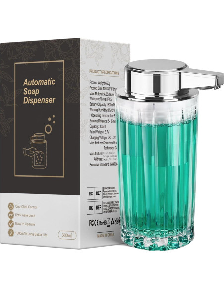 Dispensador Automático de Jabón Líquido Blancel 311 ml Vidrio