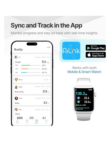 Báscula Inteligente Digital Zhongshan B90H - 181 kg, Grasa y Músculo
