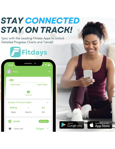 Báscula Inteligente BeHealthy Bluetooth 180 kg, 16 Análisis Corporal