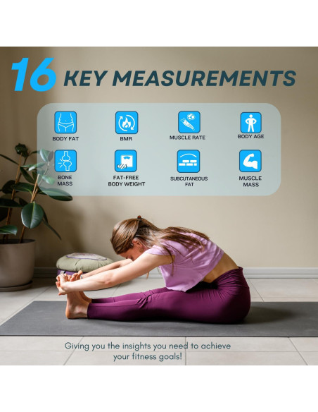 Báscula Inteligente BeHealthy Bluetooth 180 kg, 16 Análisis Corporal