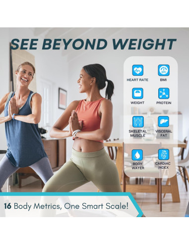 Báscula Inteligente BeHealthy Bluetooth 180 kg, 16 Análisis Corporal