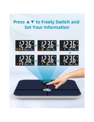 Escala Digital de Grasa Corporal Lepulse 400kg, Pantalla Grande