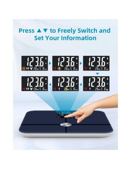 Escala Digital de Grasa Corporal Lepulse 400kg, Pantalla Grande