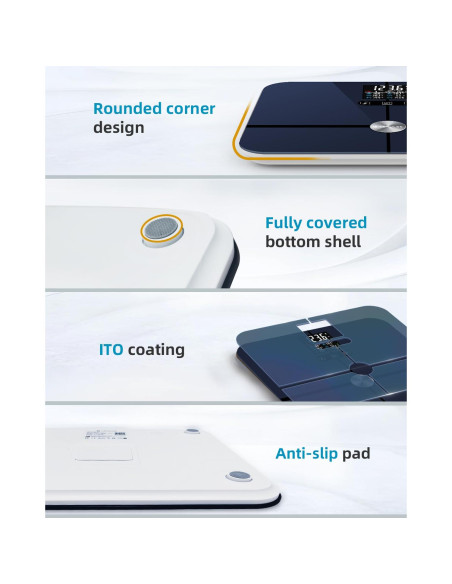 Escala Digital de Grasa Corporal Lepulse 400kg, Pantalla Grande