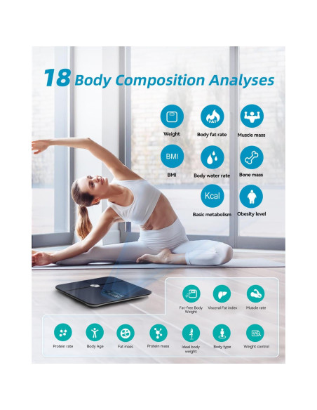 Escala Digital de Grasa Corporal Lepulse 400kg, Pantalla Grande