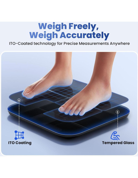 Báscula Inteligente Digital Rabater con 25 Métricas - Negro